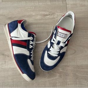 Gucci Signature Ace Lens Suede Signature Sneakers Size  8.5